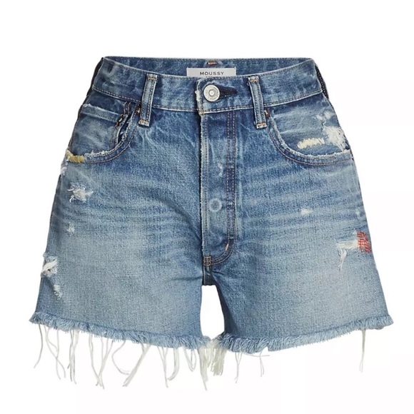 EUC MOUSSY VINTAGE HOWA CUT OFF SHORTS DISTRESSED CALUMET BUTTONFLY SIZE 25 or 1 - Picture 3 of 13